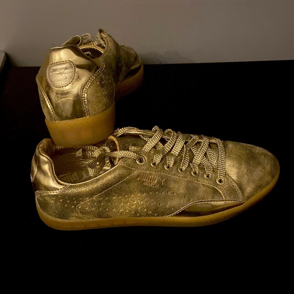 Gold Puma Tennis shoes